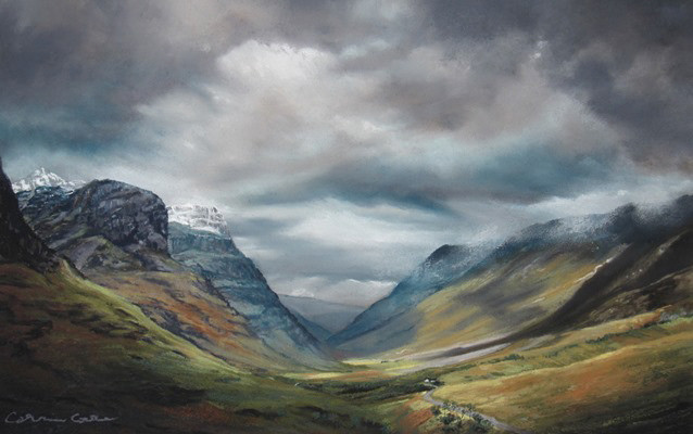 The Pass of Glencoe with atmospheric sky